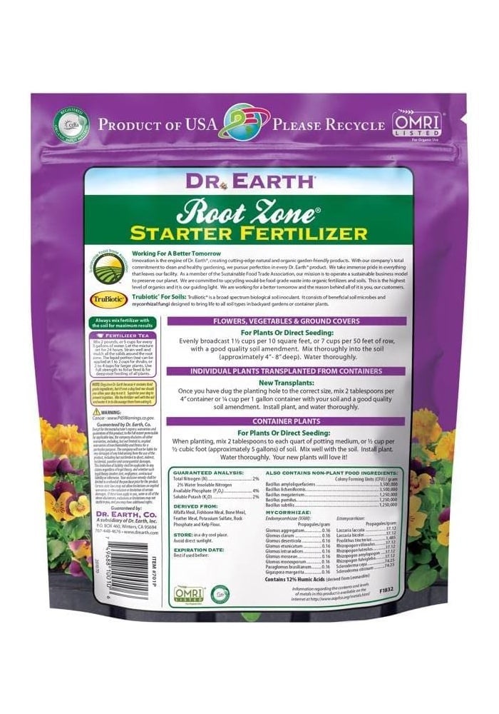 Dr. Earth Organic Root Zone Starter Fertilizer 2-4-2 - 4 lbs (1.814 kg) - Image 2
